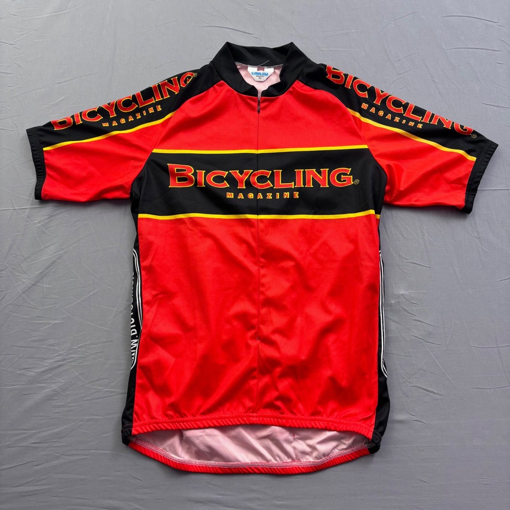 Pearl Izumi Bicycling Magazine Cycling Jersey Mens XL Red Black Vintage USA Made